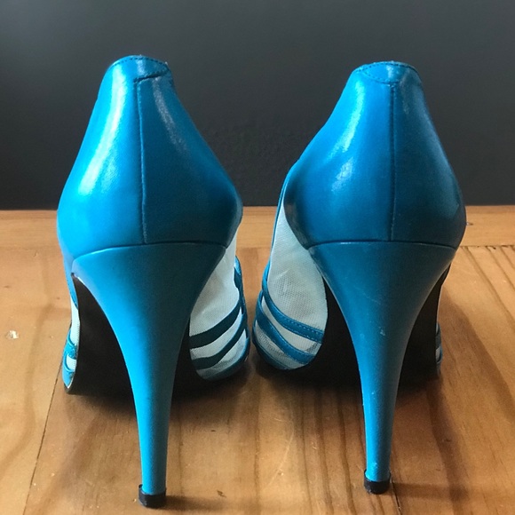 Blue Net Heels - Picture 3 of 6